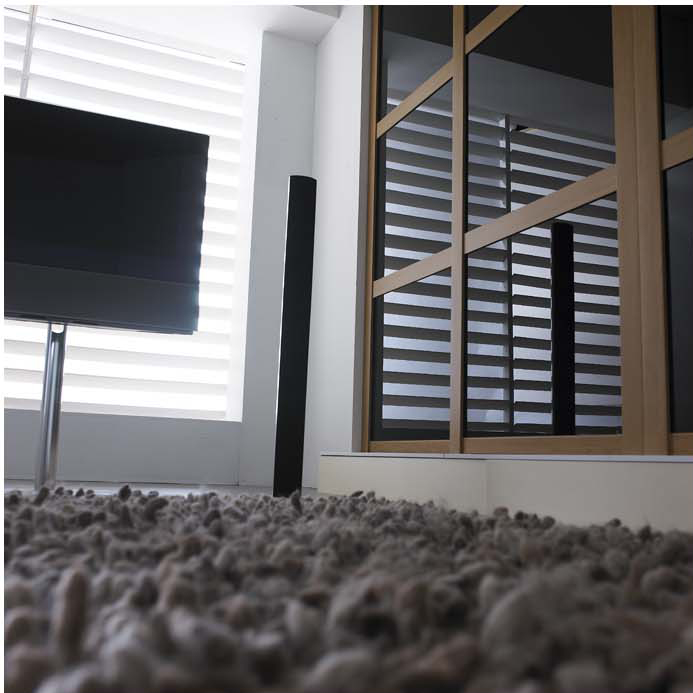 SHAKER OAK with black glass detail shot SHAKER OAK with black glass detail shot