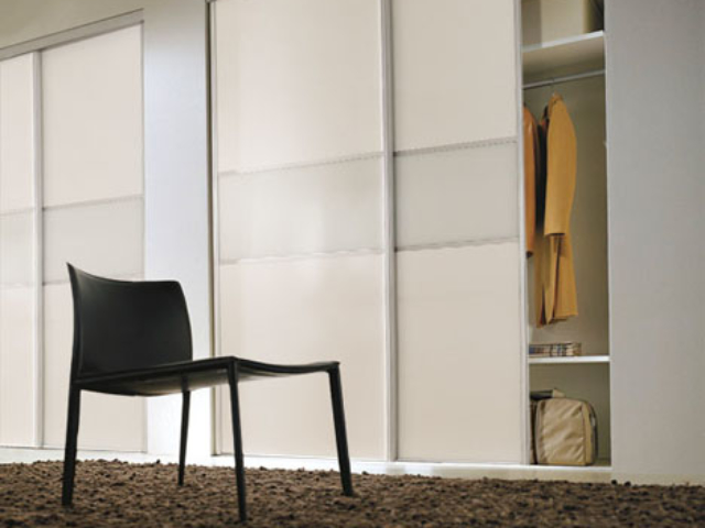 Classic Sliding Wardrobe Silver Tracks White with White Glass - 3 Panel Fineline Classic Sliding Wardrobe Silver Tracks White with White Glass - 3 Panel Fineline