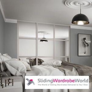 Shaker White Framed Mirror