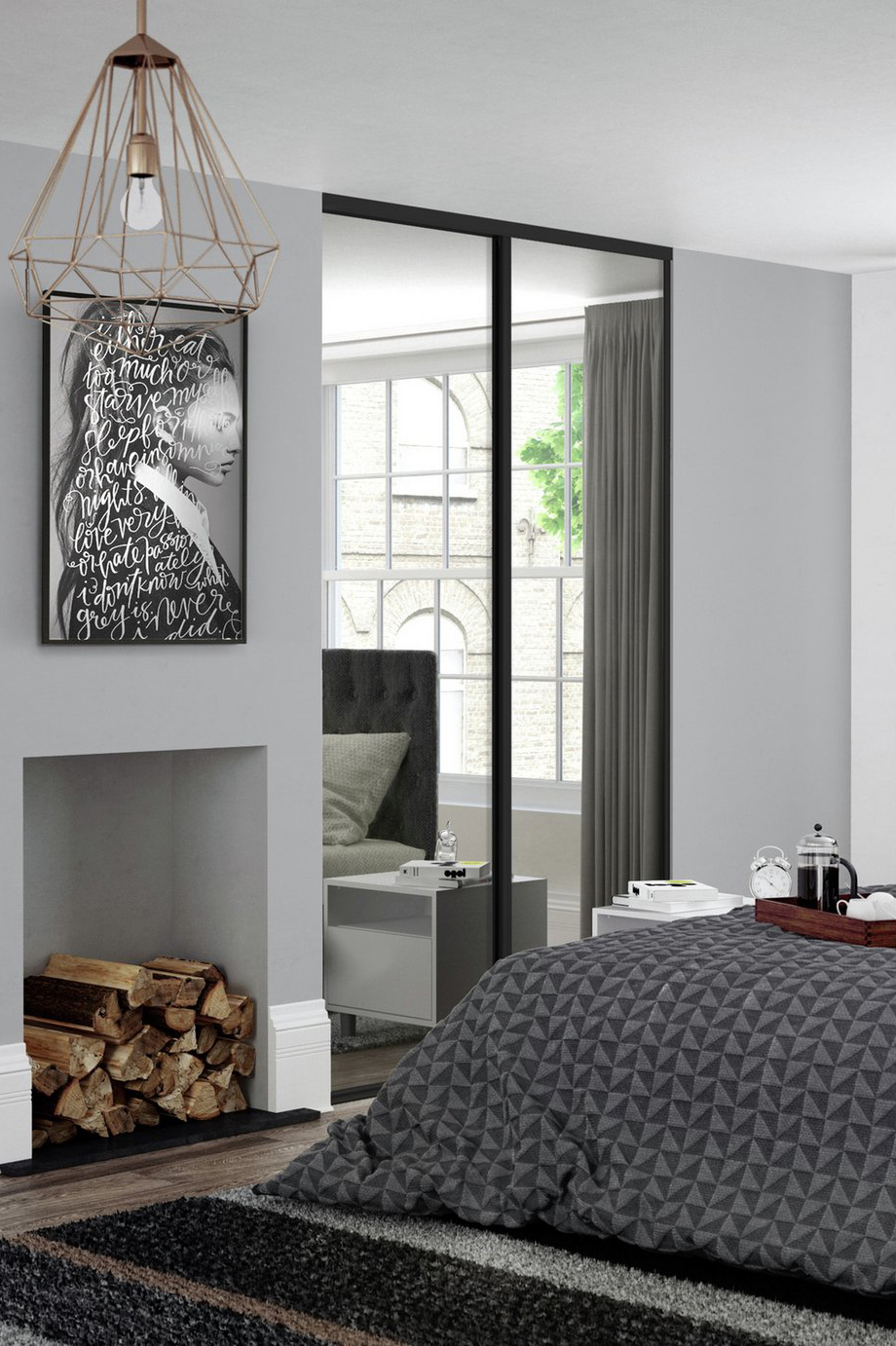 2 Mirror and Black Framed Sliding Wardrobe Doors (Classic, Contour, S700) 2 Mirror and Black Framed Sliding Wardrobe Doors (Classic, Contour, S700)