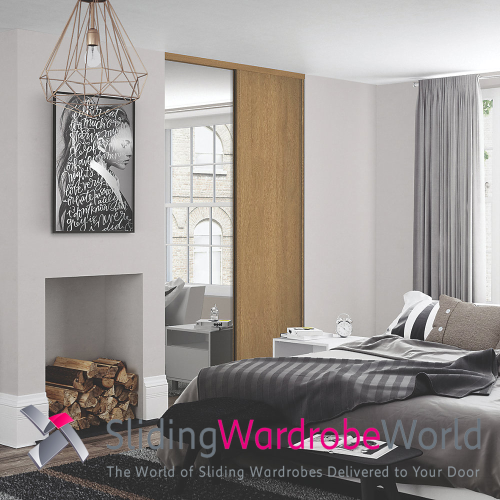 12736701.jpg 1 Oak 1 Mirror Sliding Wardrobe Doors