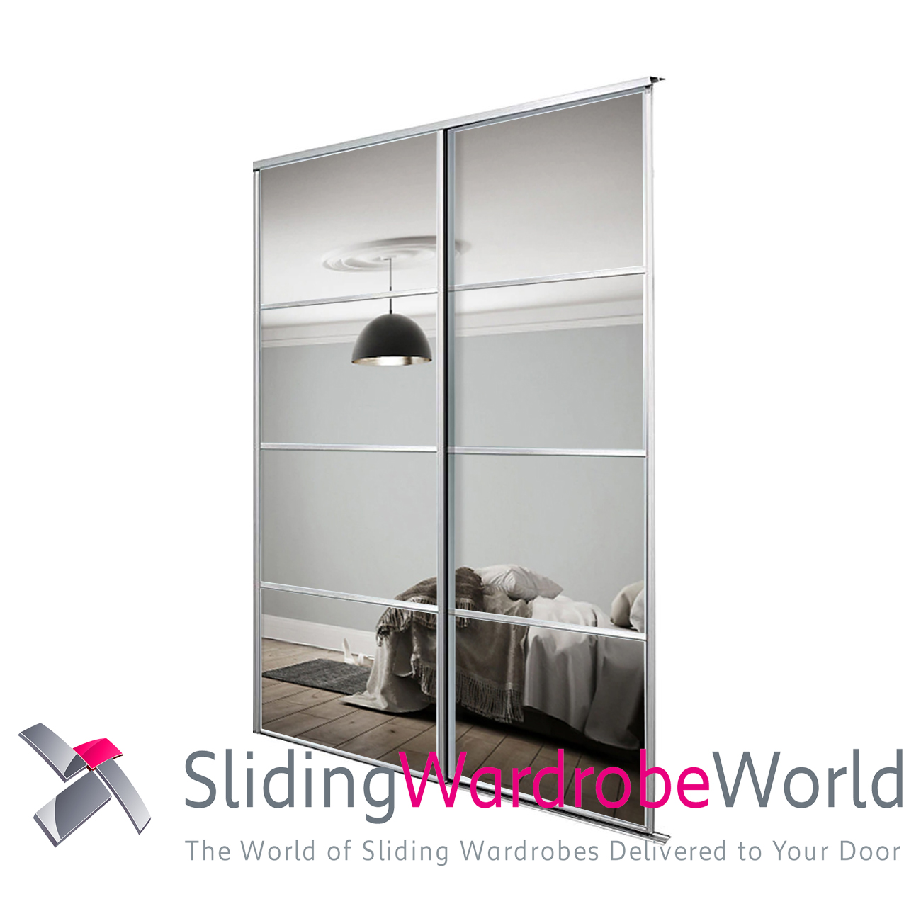 14660301-1.jpg 2 x Four Panel Mirror Doors