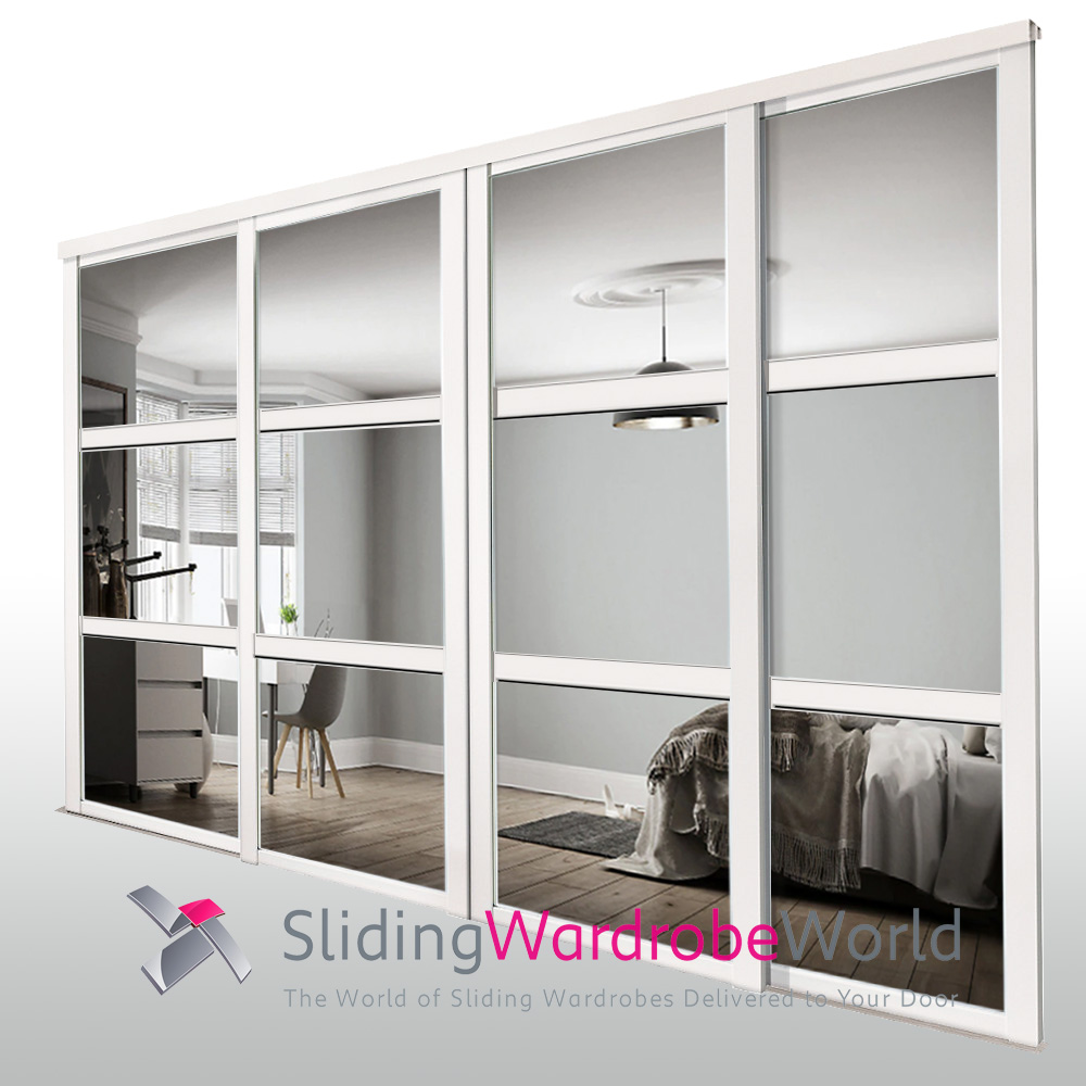 17991601.jpg 4 White Framed Shaker Wideline (All Mirror)
