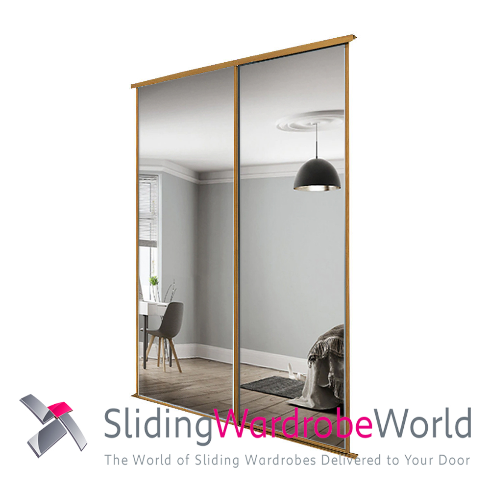 22101401.jpg 2 Oak Mirror Sliding Wardrobe Doors