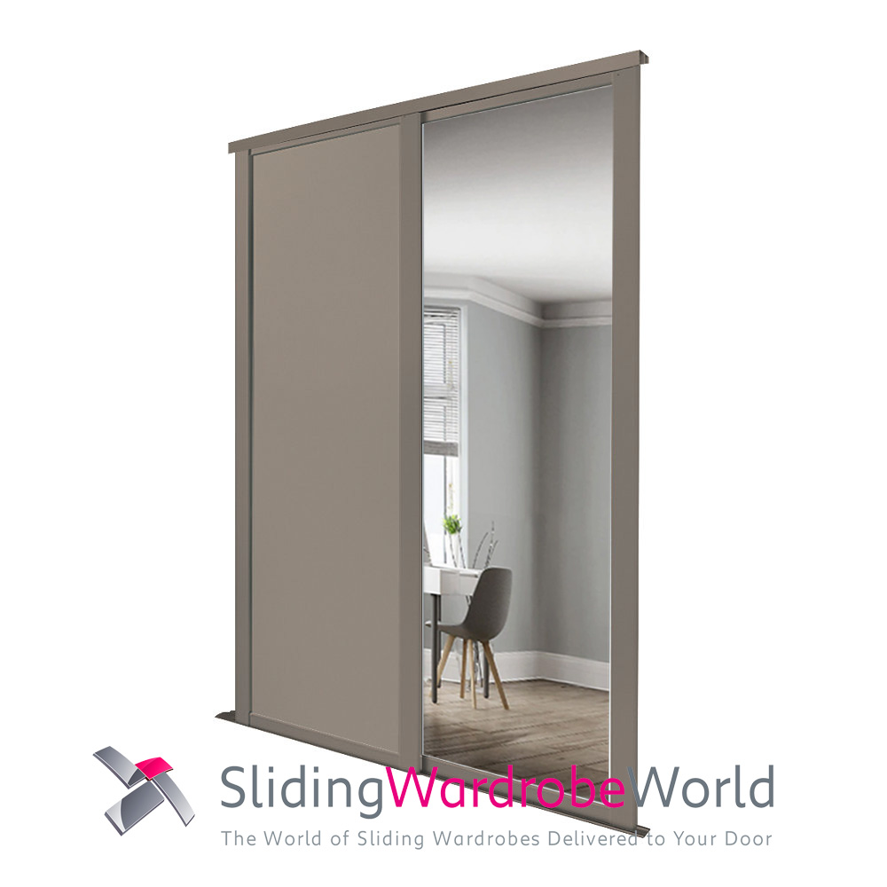 22617201.jpg Stone Grey Shaker - 2 Doors - 1 Panel & 1 Mirror