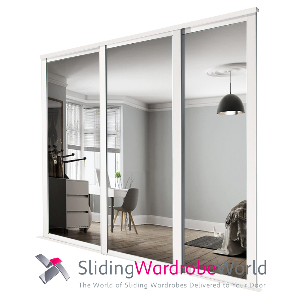 30954101.jpg 3 Shaker Mirror Sliding Wardrobe Doors