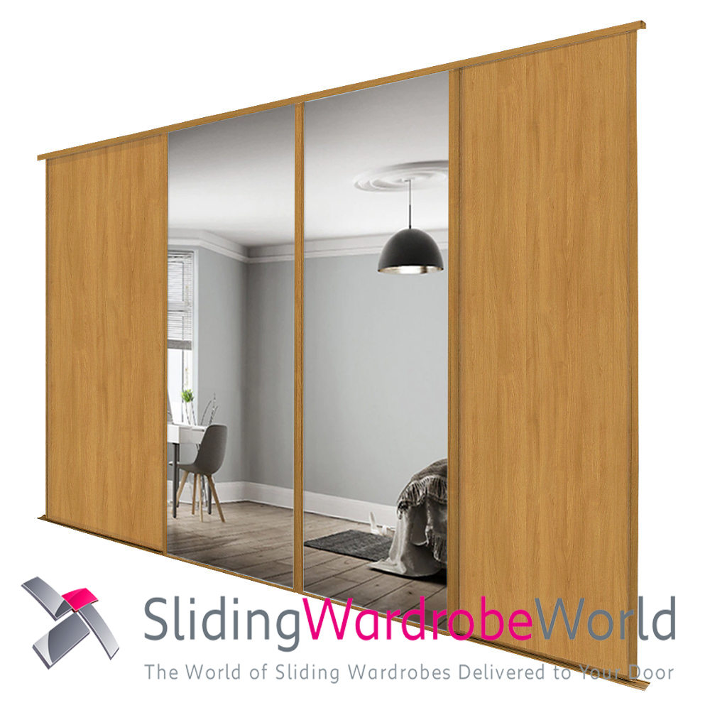 32654901.jpg 2 Oak 2 Mirror Sliding Wardrobe Doors