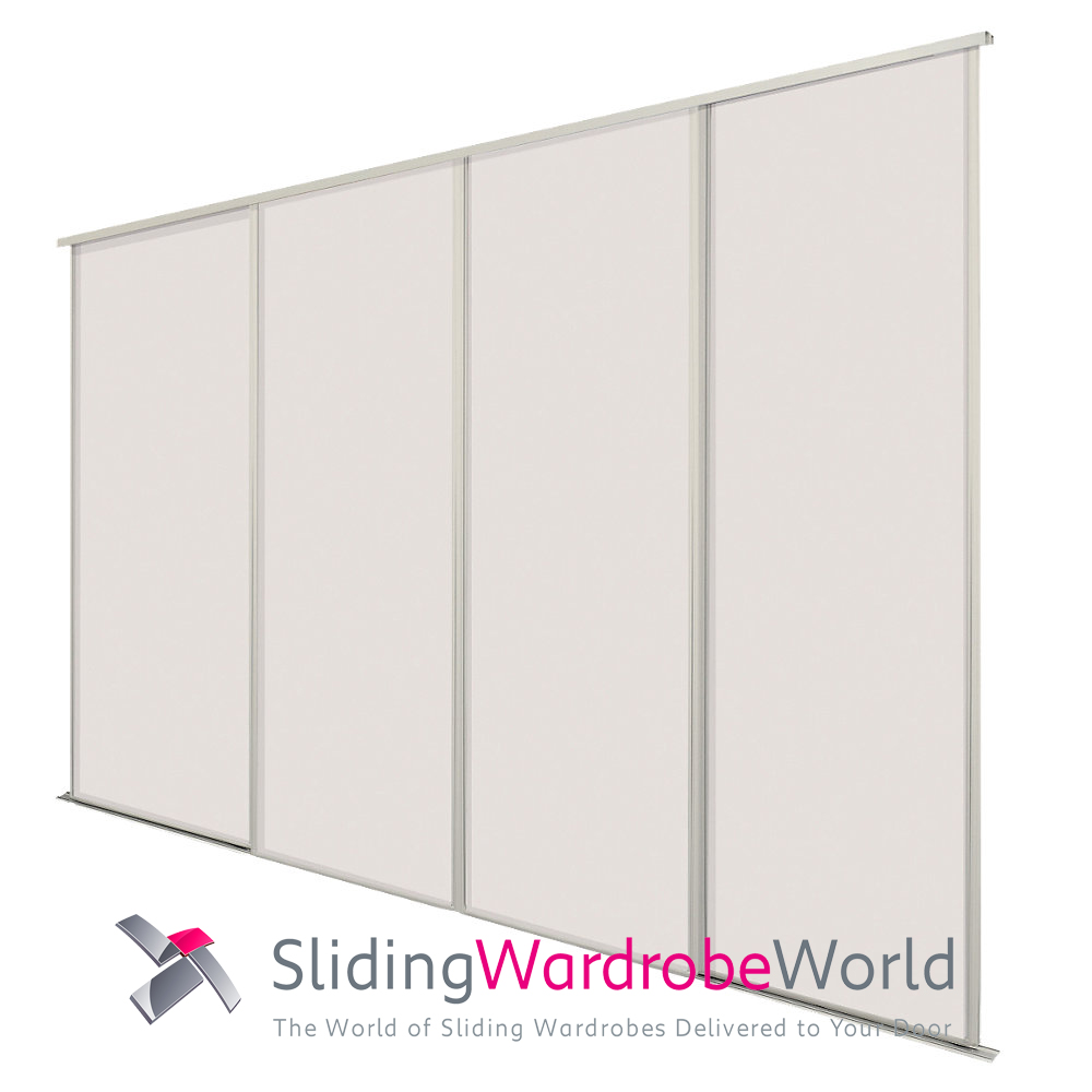 4 SpacePro Cashmere Sliding Wardrobe Doors & Tracks 4 SpacePro Cashmere Sliding Wardrobe Doors & Tracks