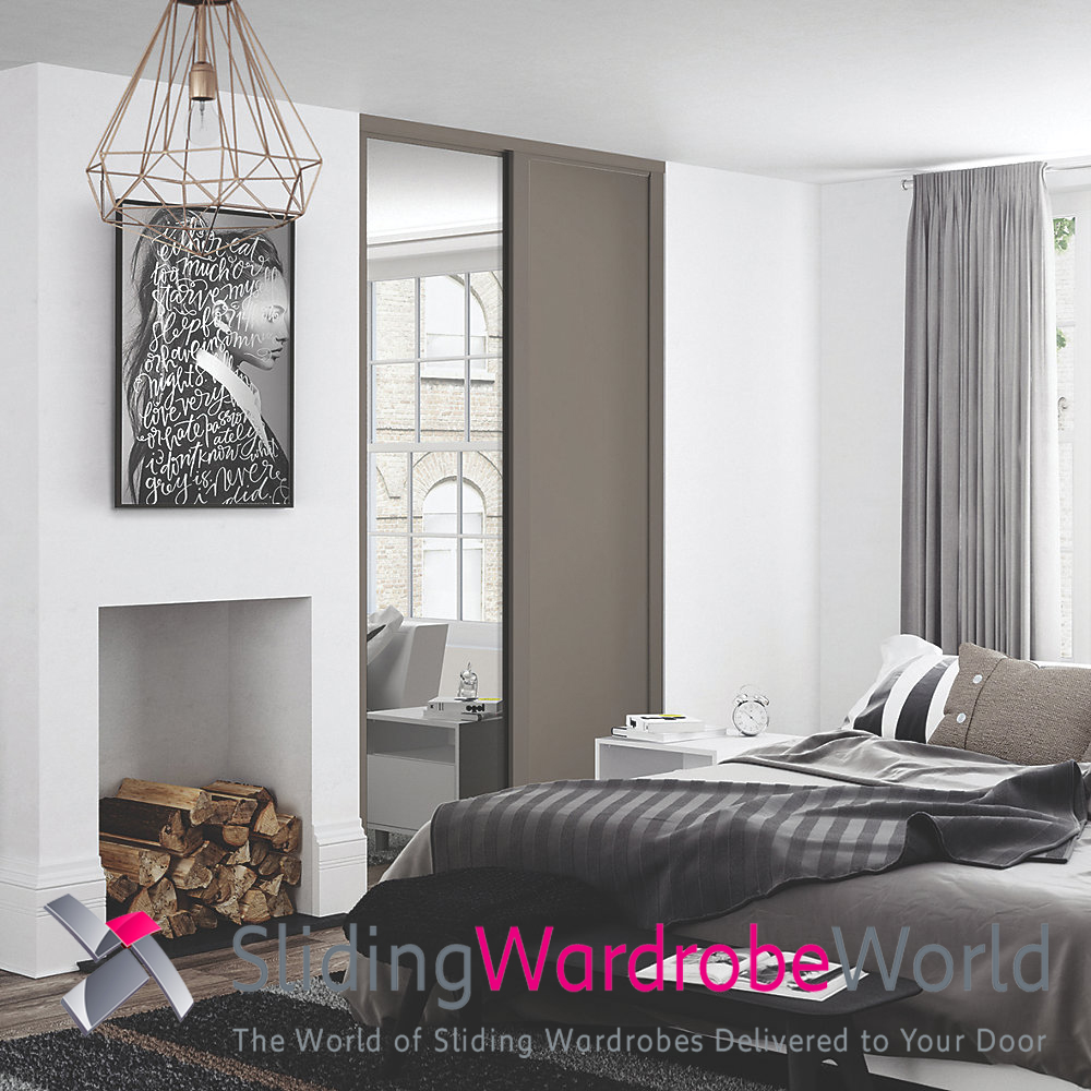 40537201.jpg Stone Grey Shaker - 2 Doors - 1 Panel & 1 Mirror