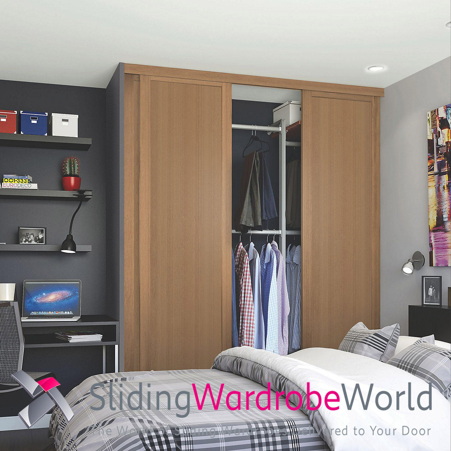 41082601.jpg 3 Shaker Oak Panel Doors