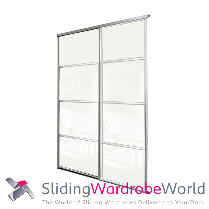 43183501.jpg 2 Door Arctic White Sliding Wardrobe Door Kit including Tracks