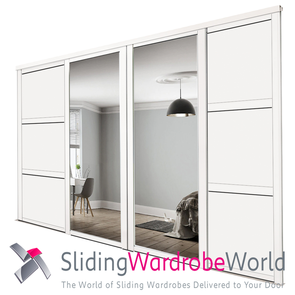 55887101.jpg Shaker Wideline and Mirror Sliding Wardrobe Doors