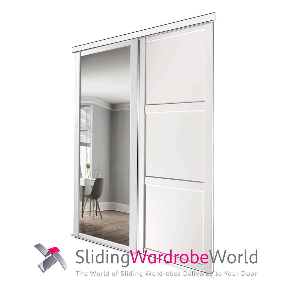75831401.jpg 2 White Shaker Wideline Sliding Wardrobe Doors