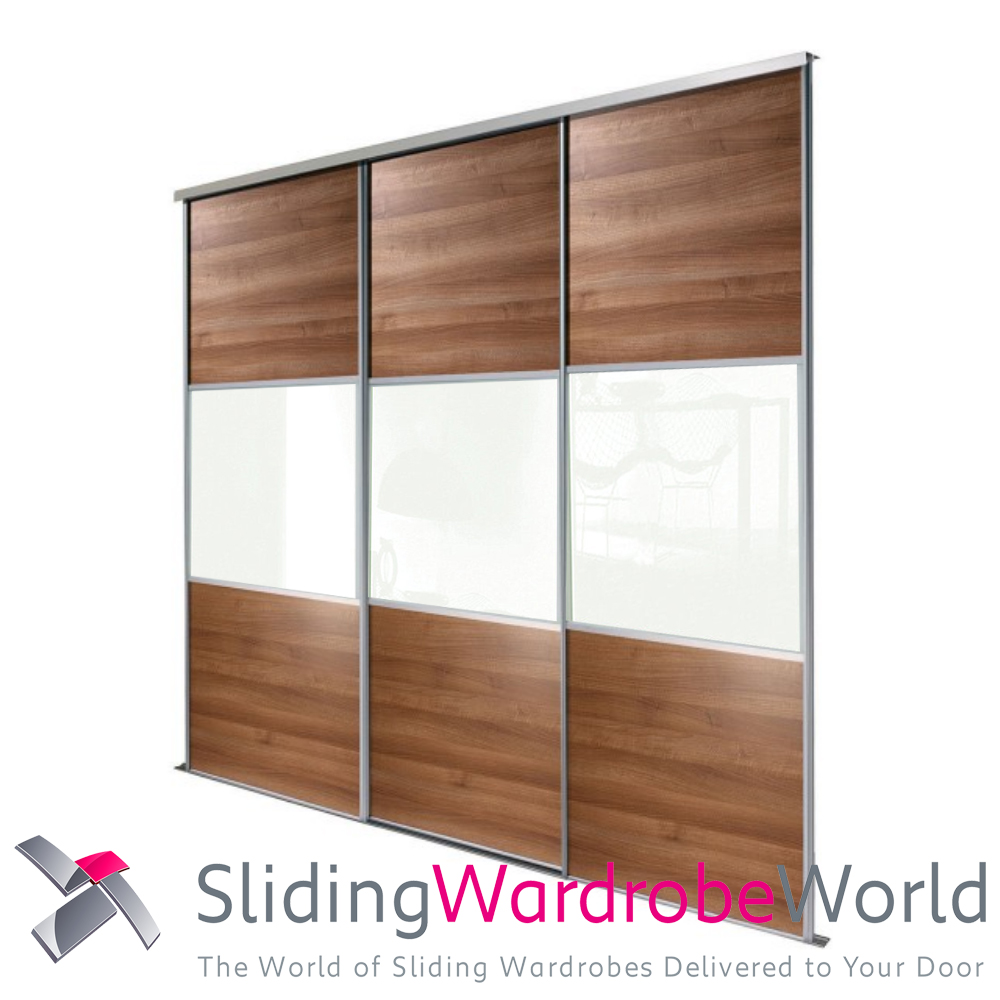 78586601.jpg 3 x Walnut Wideline Sliding Wardrobe Doors