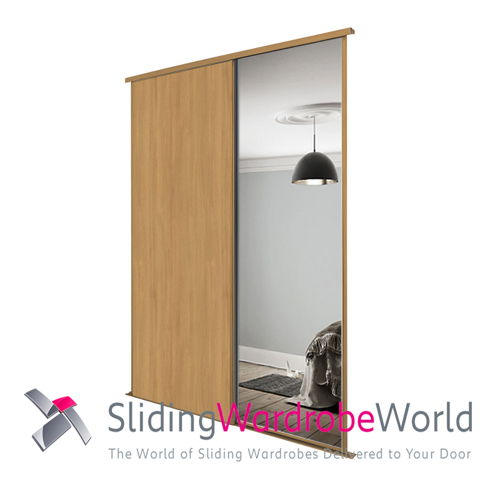 85088801.jpg 1 Oak 1 Mirror Sliding Wardrobe Doors
