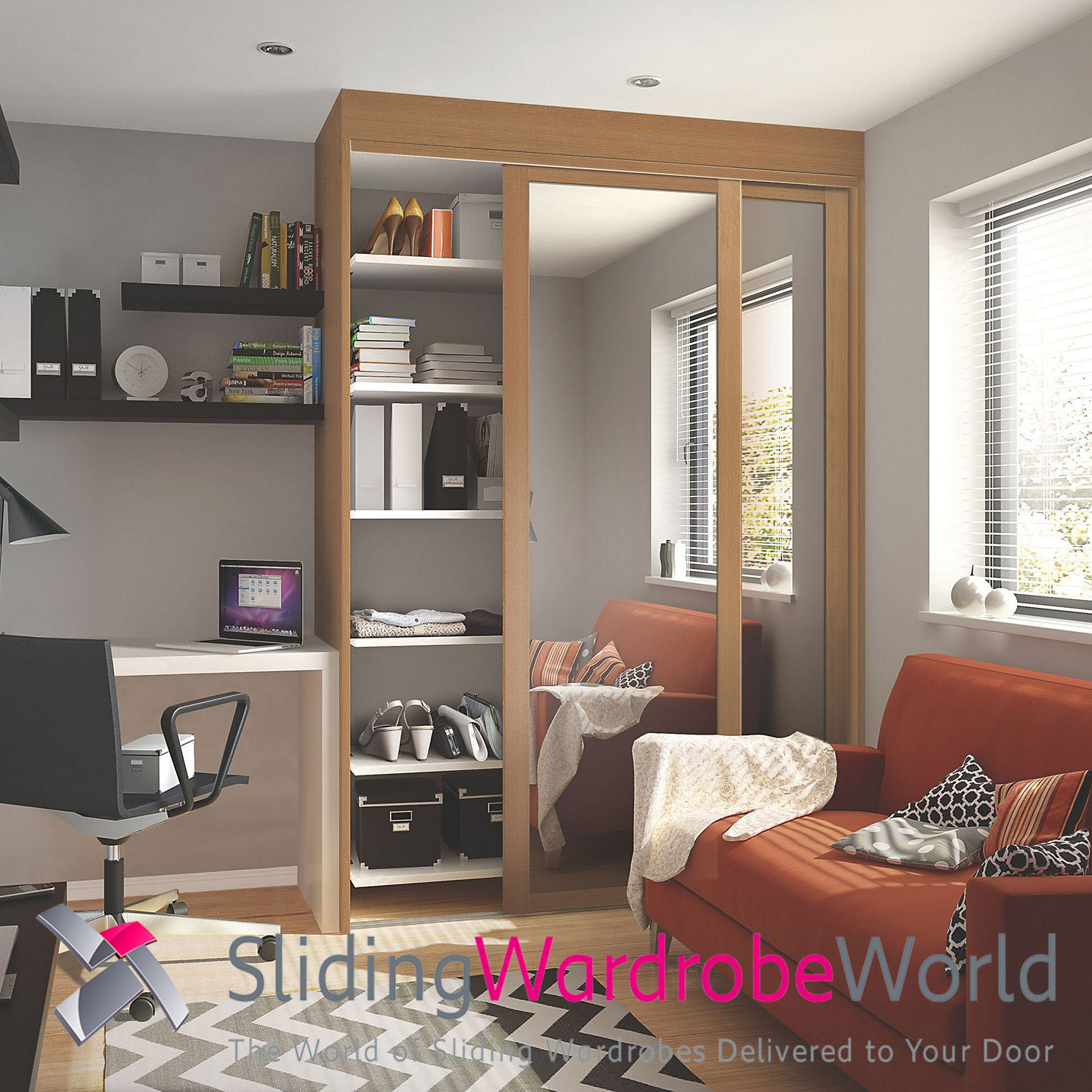 89772001.jpg 2 Shaker Oak Mirror Doors