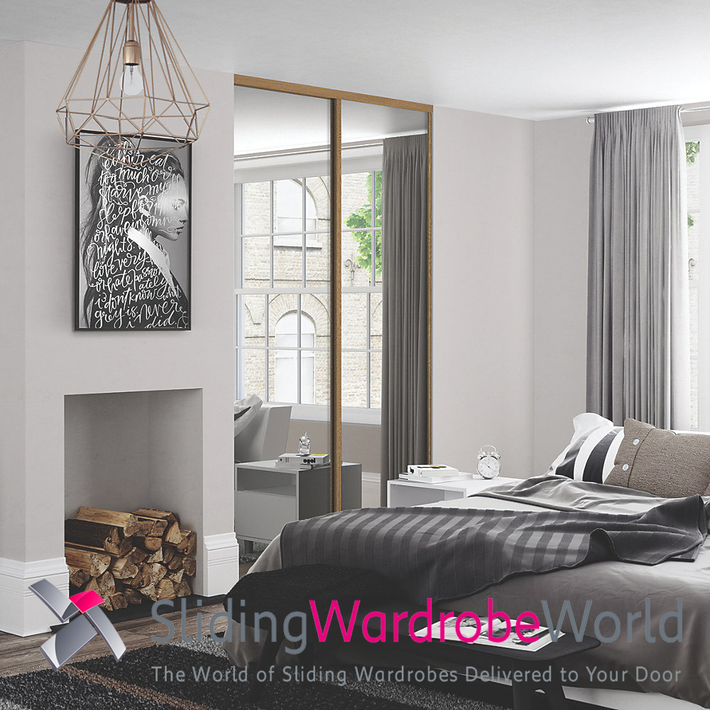 90410301.jpg 2 Oak Mirror Sliding Wardrobe Doors