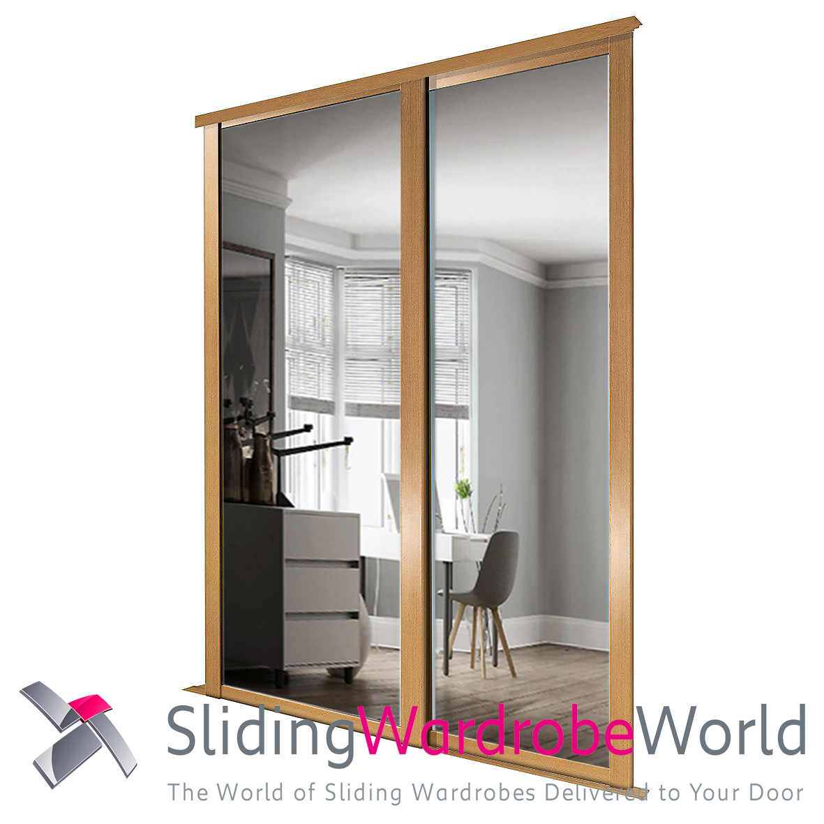 90815501.jpg 2 Shaker Oaks Doors (2 Mirror)