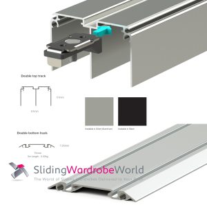 SpacePro Aluminium Sliding Wardrobe Door track