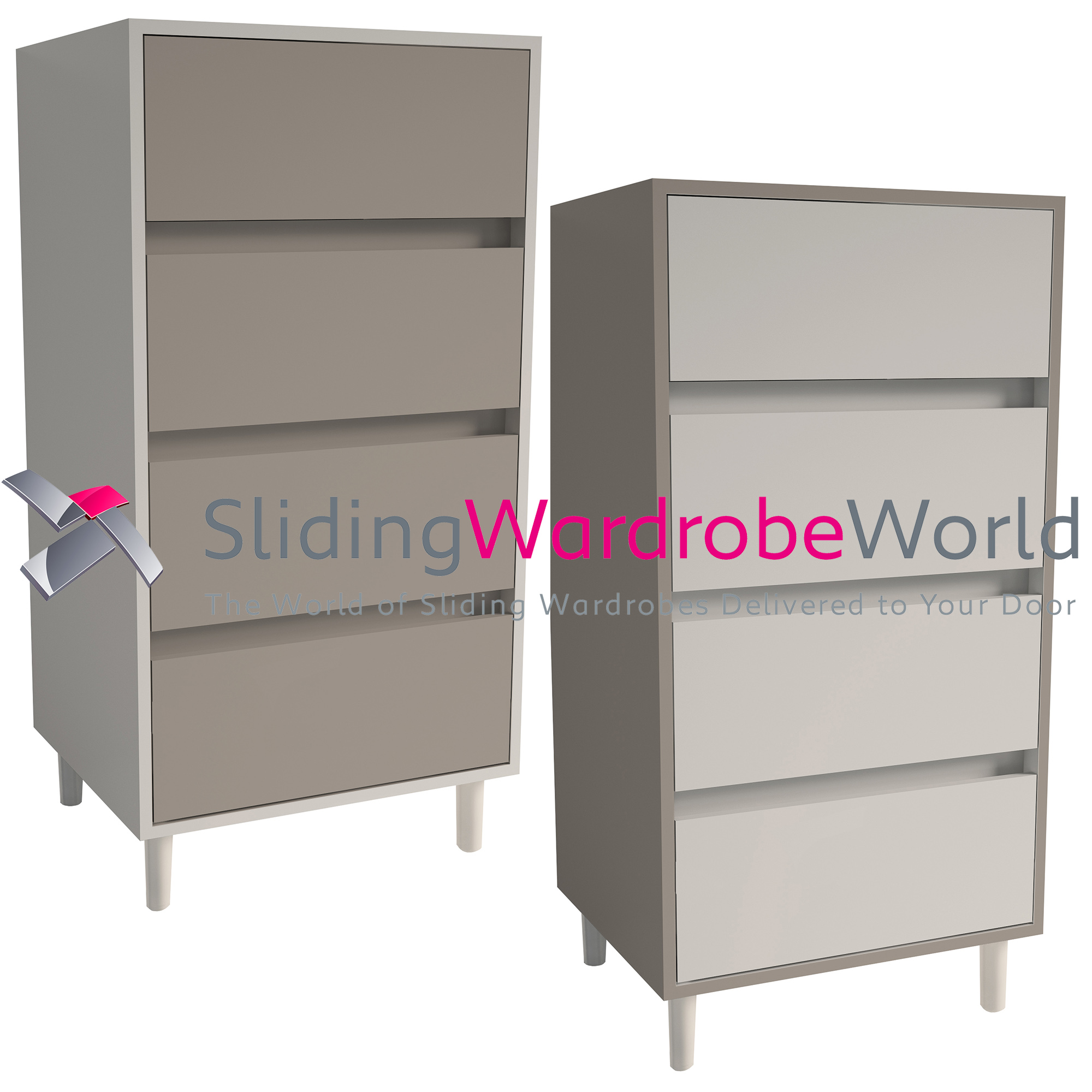 SpacePro Freestanding Cabinet 4 Drawer Tallboy Mix and Match SpacePro Freestanding Cabinet 4 Drawer Tallboy Mix and Match