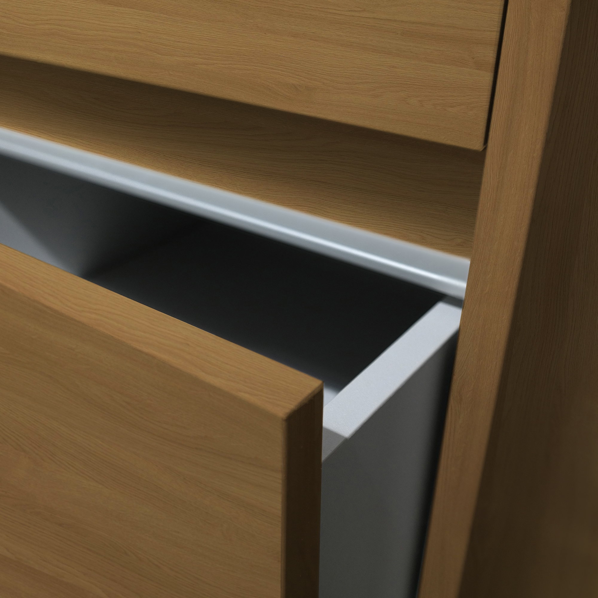 TWR-3DW450-LC_4 Oak SpacePro 3 Drawer Unit Detail