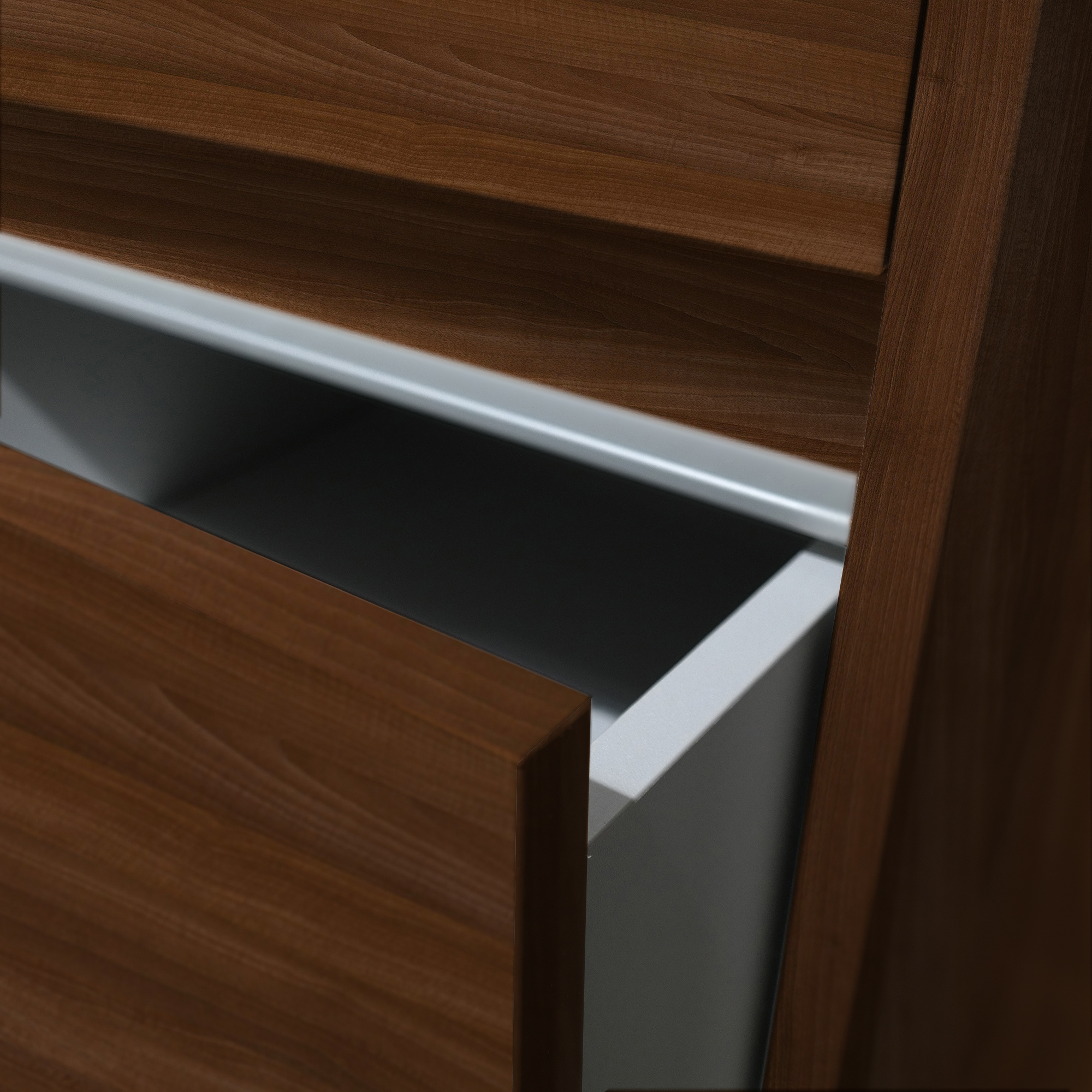 TWR-3DW450-TW_4 Walnut SpacePro 3 Drawer Unit Detail