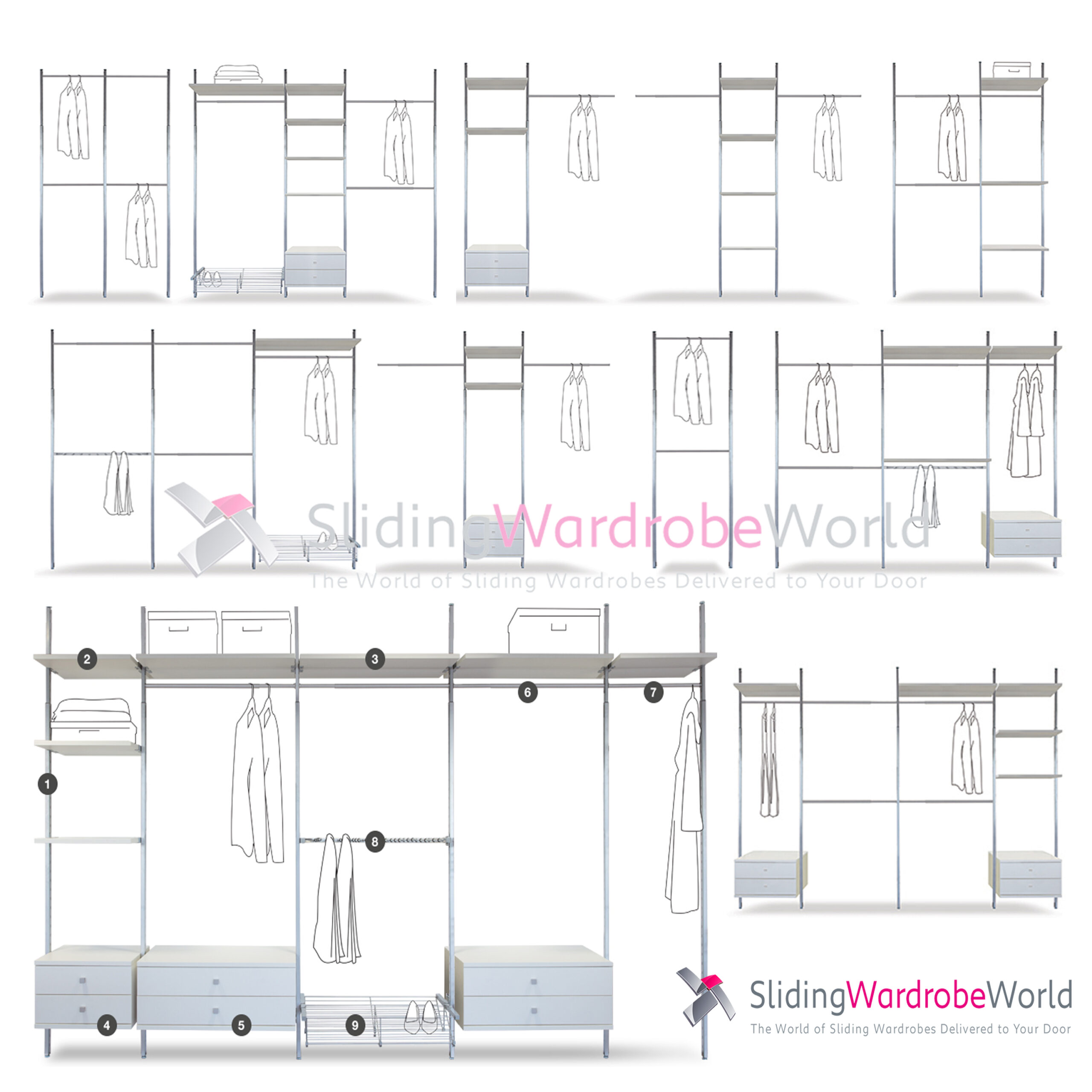 Aura Kits Master SpacePro Aura Wardrobe Interior System - All Kits in one place