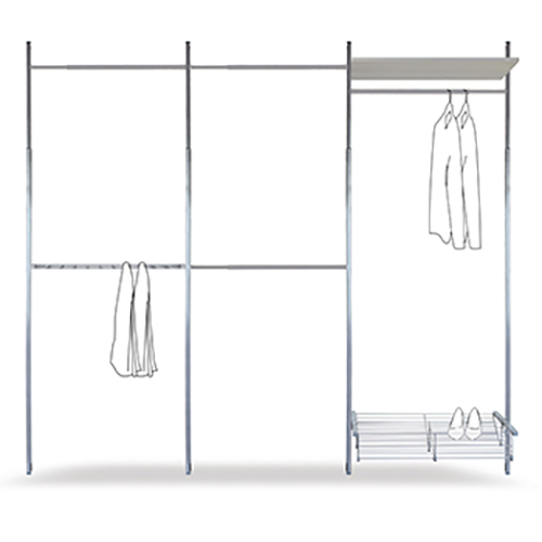 SpacePro Aura Kit 11 hanging shelving and shoe rack SpacePro Aura Kit 11 hanging shelving and shoe rack
