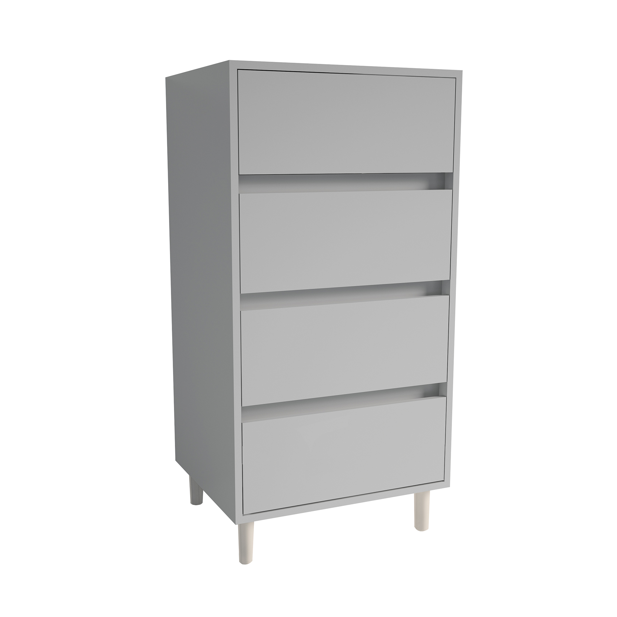 TB-002-DWPK-DV SpacePro Freestanding 4 Drawer Tallboy DOVE GREY
