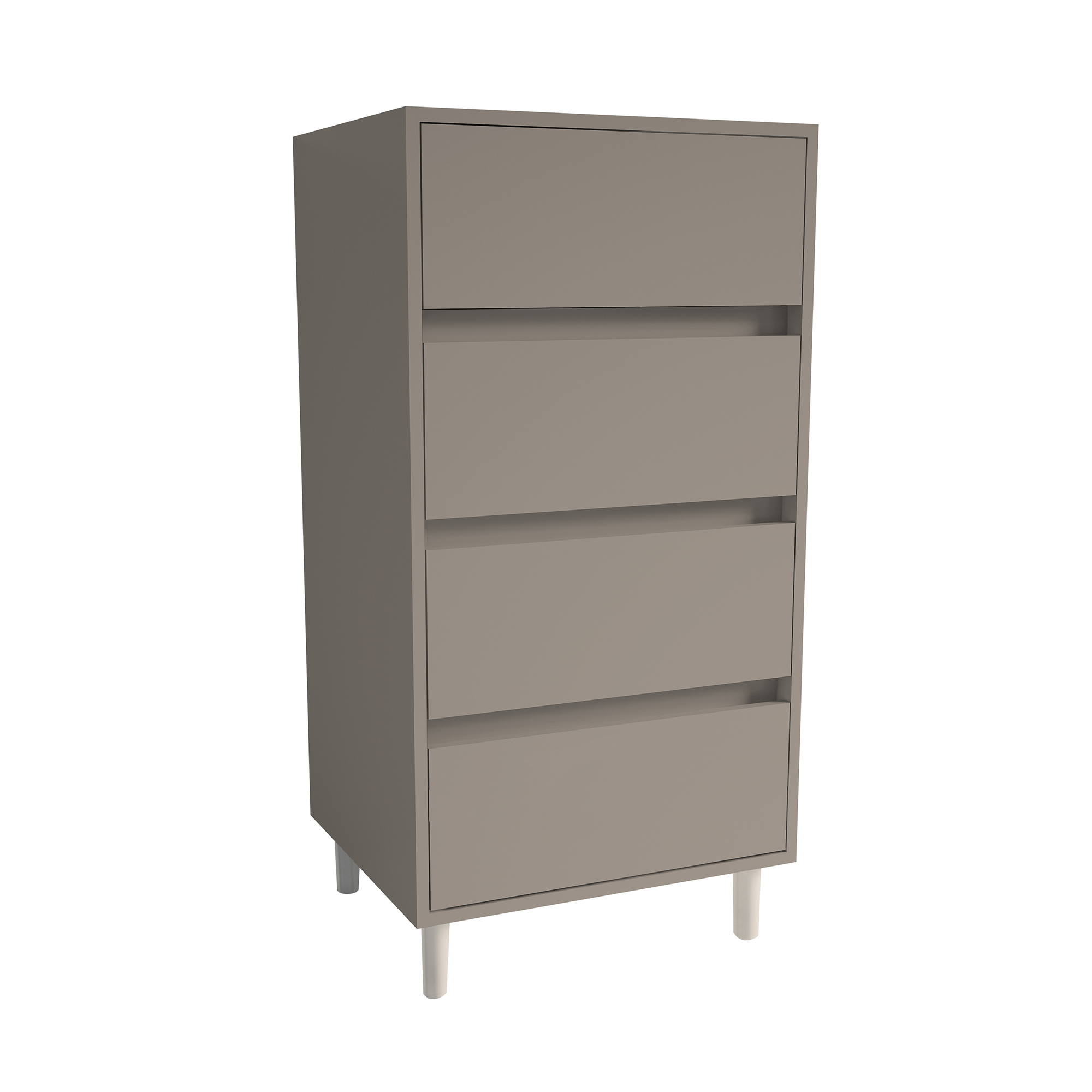TB-002-DWPK-YS SpacePro Freestanding 4 Drawer Tallboy Stone Grey