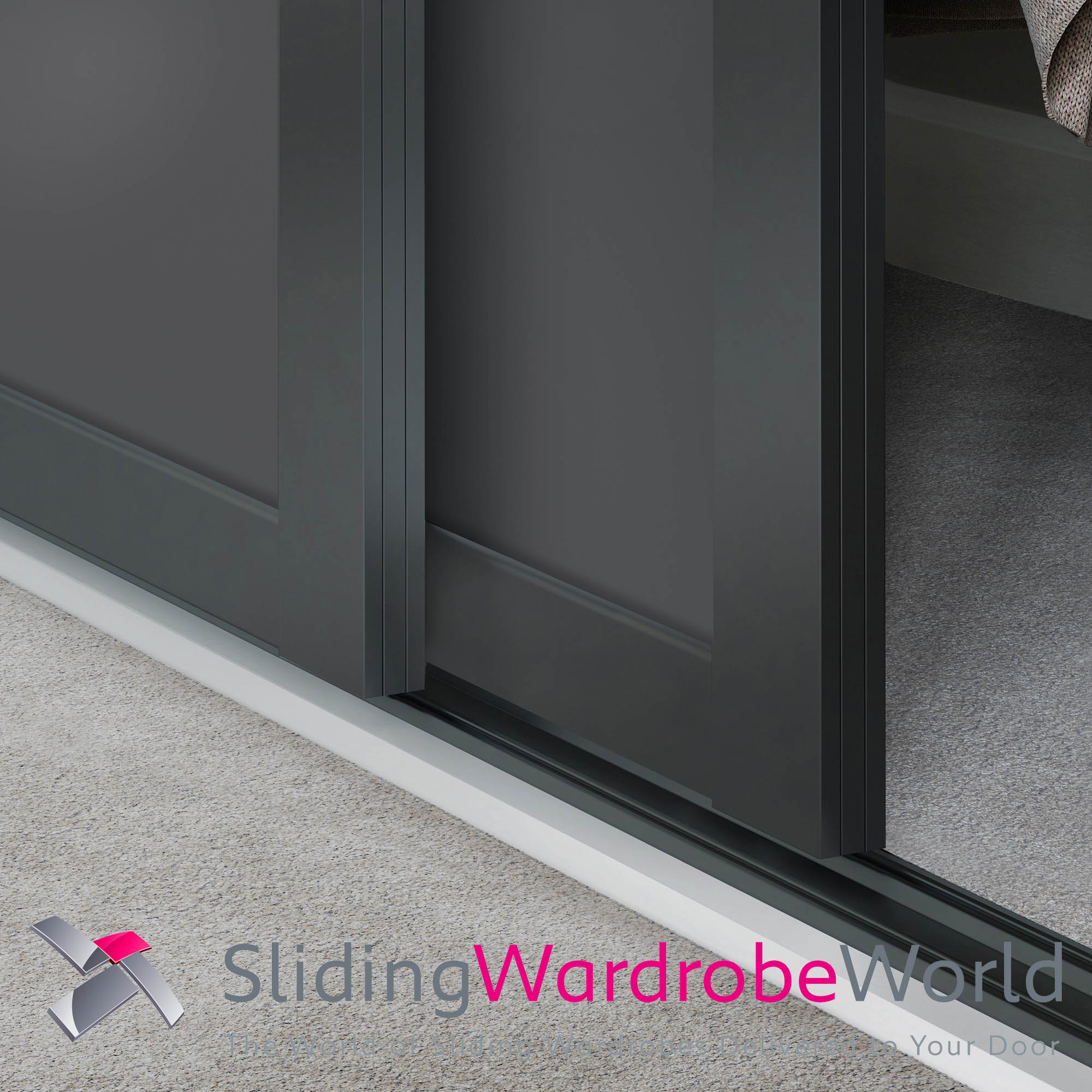 SpacePro Graphite Shaker sliding door detail Shaker Sliding Wardrobe Doors