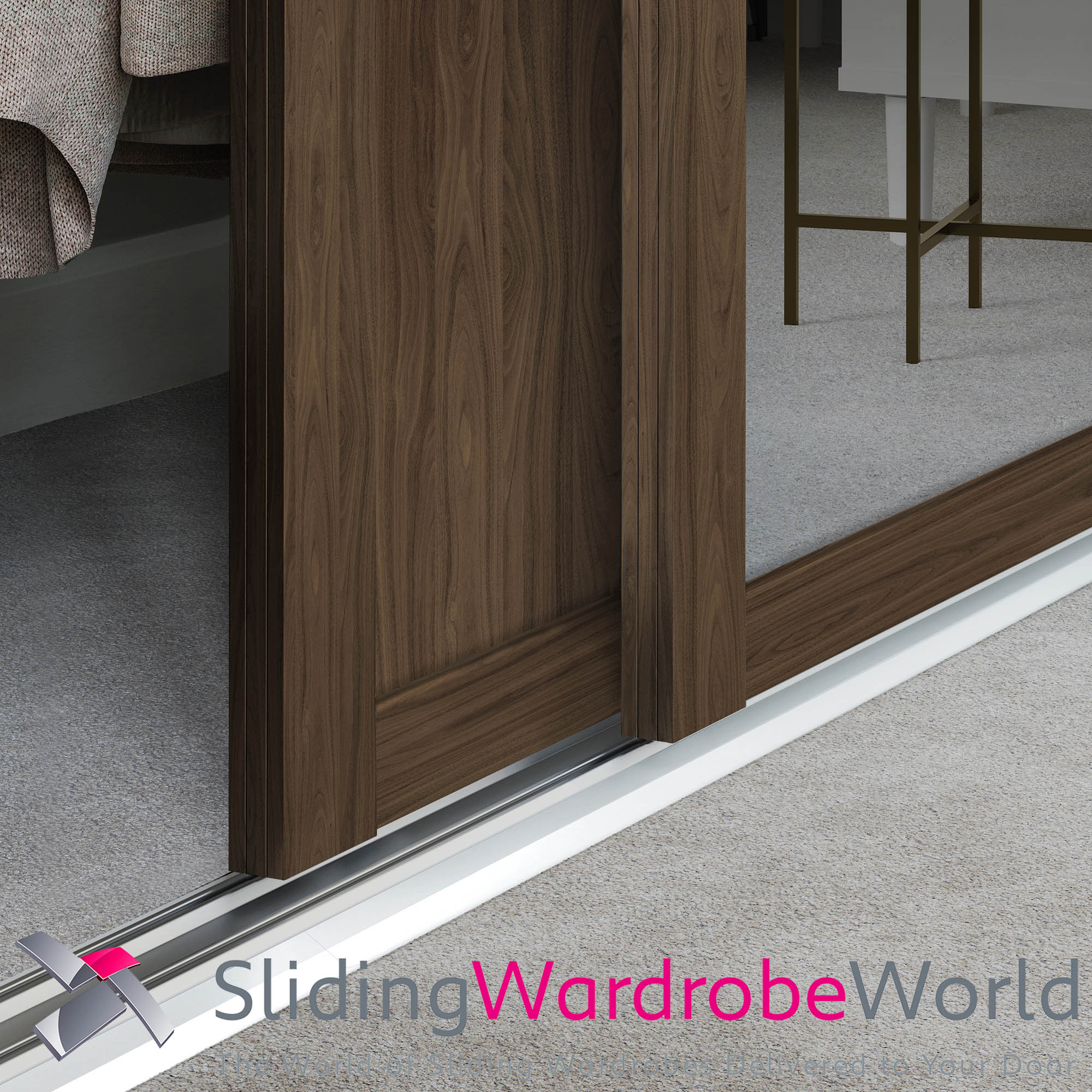 Carini Walnut Shaker 1 Mirror 1 Panel Door Detail copy Carini Walnut Shaker 1 Mirror 1 Panel Door Detail