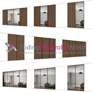 SpacePro Classic Carini Walnut Sliding Wardrobe Door Kits Master