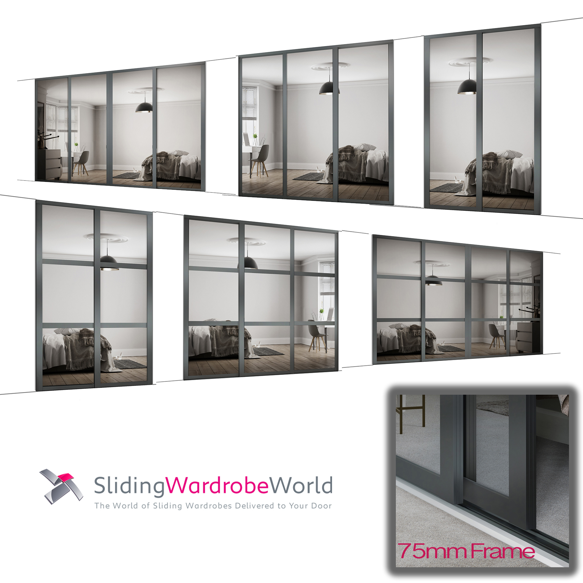 Shaker Graphite Master SpacePro Shaker Graphite Sliding Wardrobe Doors from Sliding Wardrobe World