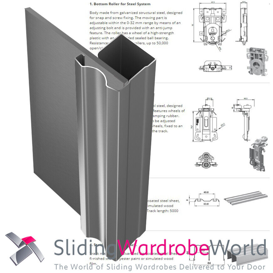 Made to Measure MIRROR Sliding Wardrobe Doors & Tracks - Choice of Frame Colours Gallery Image 0