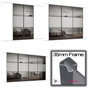 SpacePro Classic Graphite Frame Dove Grey and Mirror Wideline MASTER