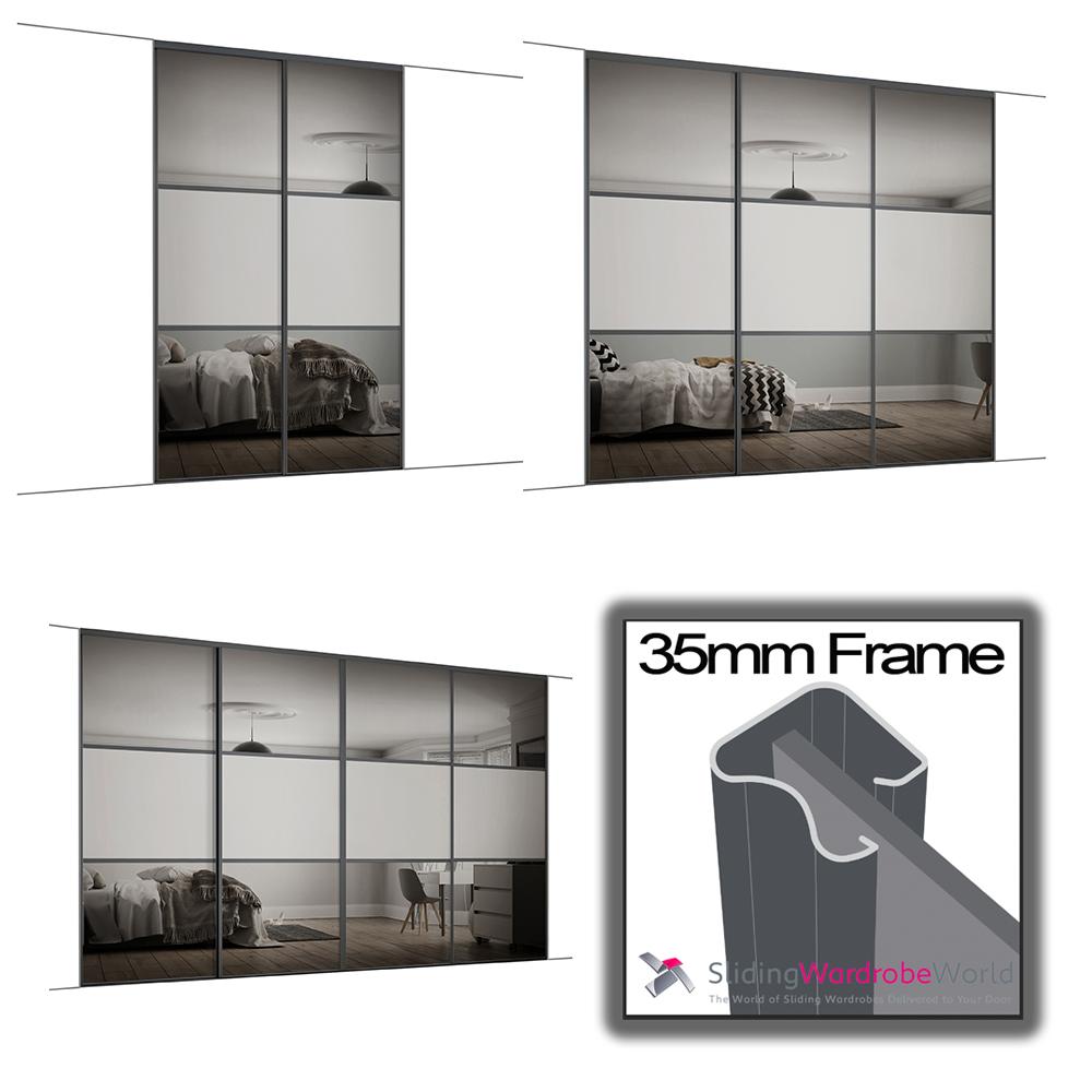 Classic Graphite Dove Grey Mirror MASTER SpacePro Classic Graphite Frame Dove Grey and Mirror Wideline MASTER