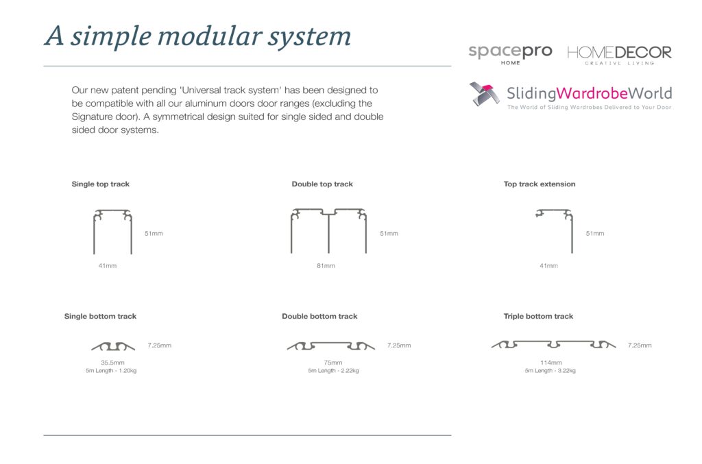 SpacePro Aluminium Universal Track_Page_2 SpacePro Triple Track System - Design Drawings