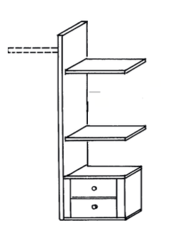 Laundry Shelf - 2 drawers,2 shelves, hanging rail, mid panel - wiemann Laundry Shelf - 2 drawers,2 shelves, hanging rail, mid panel - wiemann